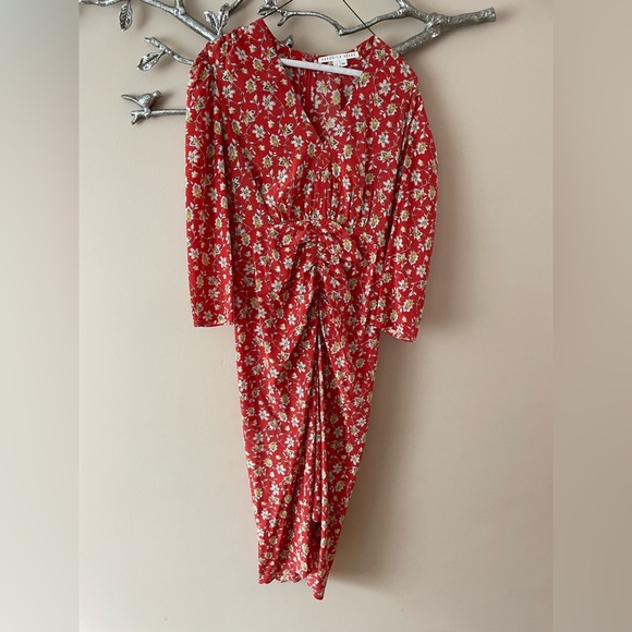 Veronica Beard Silk Floral Midi Dress